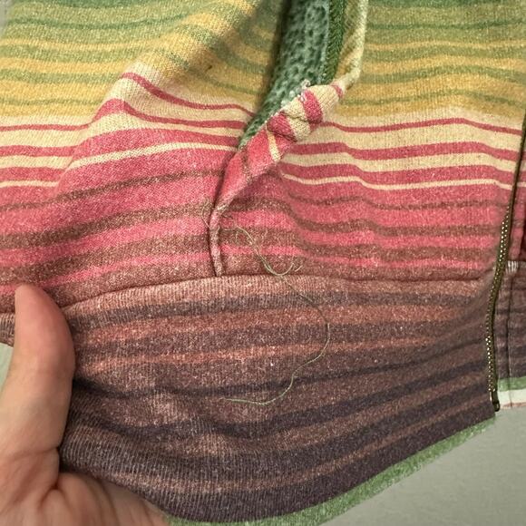 AVIATOR NATION Thunder Bolt Hoodie Multi Striped Full Zip Athleisure - Picture 8 of 13